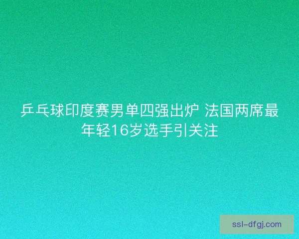 乒乓球印度赛男单四强出炉 法国两席最年轻16岁选手引关注
